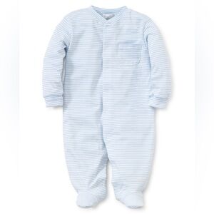 Kissy Kissy Simple Stripes Blue Footie Sz 3-6 M